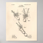 Billiard Bridge 1908 Patent Art - Old Peper Poster (Vorne)