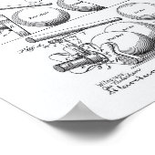 Billiard Bridge 1910 Patent Art - Weißbuch Poster (Ecke)