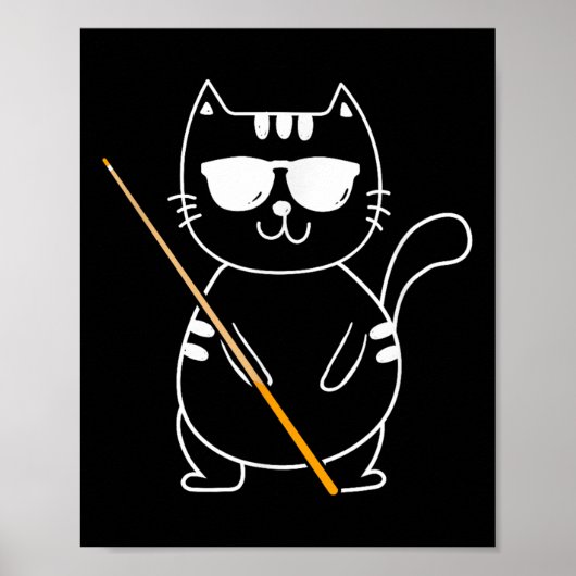 Billiard Cat - Billiard Player Billard 8-Ball Pool Poster (Vorne)