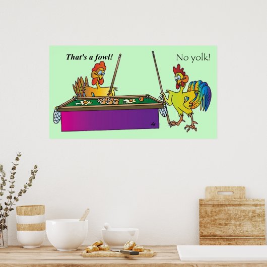 Billiard Chicken Poster (Küche)