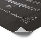 Billiard Cue 1919 Patentart - Tafel Poster (Ecke)