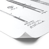 Billiard Cue 1919 Patentart - Weißbuch Poster (Ecke)