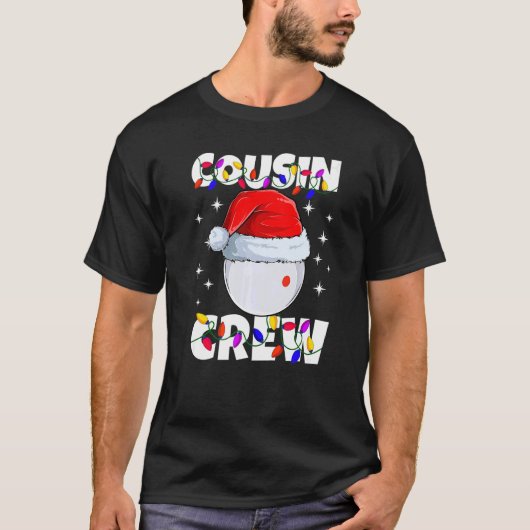 Billiard Cue Ball Play Pool Cousin Crew Christmas T-Shirt (Vorderseite)