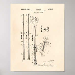 Billiard Cue Guiding 1968 Patent Art - Old Peper Poster