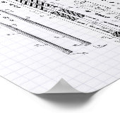 Billiard Cue Handle 1968 Patent Art - Lined Peper Poster (Ecke)