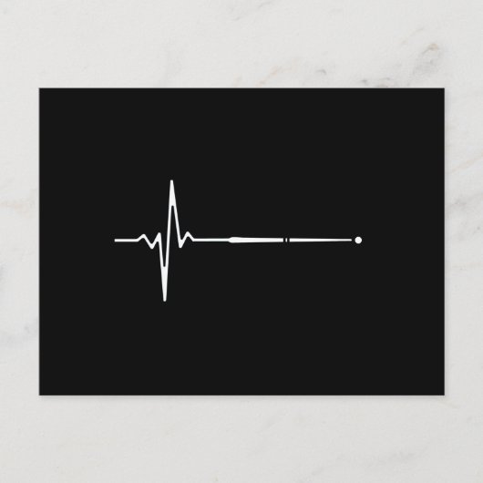 Billiard Cue Heartbeat Postkarte (Vorderseite)