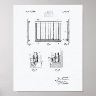 Billiard Cue Lock 1949 Patent Art - Weißbuch Poster