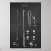 Billiard Cue Patent Art #4 Pool Wall Decke Poster (Vorne)