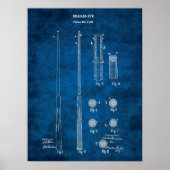 Billiard Cue Patent Art #4 Rec Zimmerdekor Poster (Vorne)