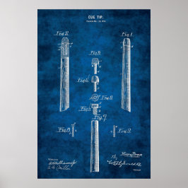 Billiard Cue Patent Art #6 Pool Room Decke Poster