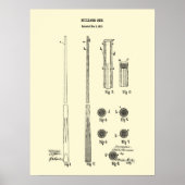 Billiard Cue Patent Wand art Print #4 Poster (Vorne)