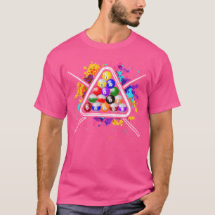 Billiard Cue Pool Snooker 8-Ball Cue Chalk Ninebal T-Shirt