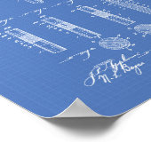 Billiard Cue Tipp 1899 Patentart - Blueprint Poster (Ecke)