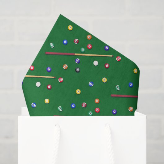 Billiard-Dekorationspapier, Poolbillard Queueball Seidenpapier (Geschenktüte)