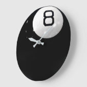 Billiard Eight Ball Große Wanduhr (Winkel)