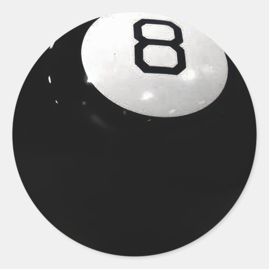 Billiard Eight Ball Runder Aufkleber (Vorderseite)