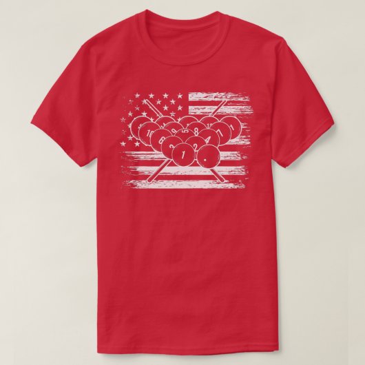 Billiard Flag Snooker Pool Chalk Billiard Player T-Shirt (Design vorne)
