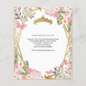 Billiard Floral Blush Gold Tiara Quinceañera Einla Flyer (Hinten)