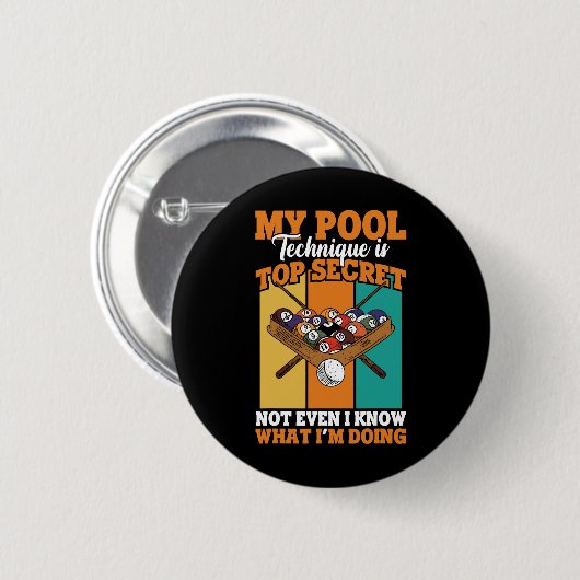 Billiard Funny Pool Player My Pool Technik Button (Vorne & Hinten)