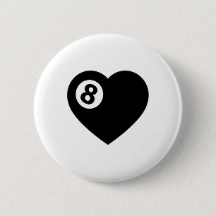 Billiard Heart Liebe Pool Player Valentine Poll Ba Button
