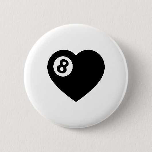 Billiard Heart Liebe Pool Player Valentine Poll Ba Button (Vorderseite)