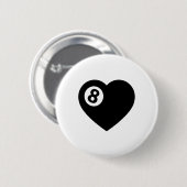 Billiard Heart Liebe Pool Player Valentine Poll Ba Button (Vorne & Hinten)