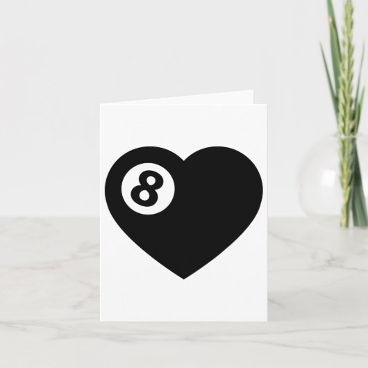 Billiard Heart Liebe Pool Player Valentine Poll Ba Karte (Vorderseite)