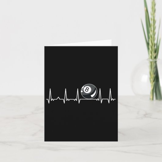 Billiard Heartbeat Snooker Pool Chalk Billiard Pla Karte (Vorderseite)