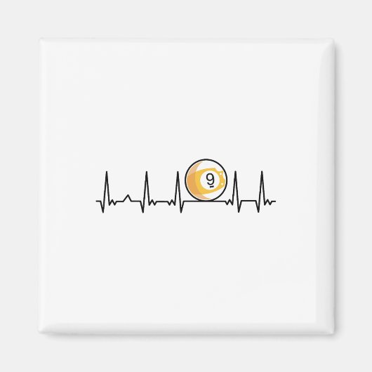 Billiard Heartbeat Snooker Pool Chalk Billiard Pla Magnet (Vorne)