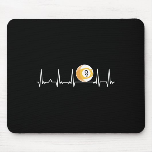 Billiard Heartbeat Snooker Pool Chalk Billiard Pla Mousepad (Vorne)