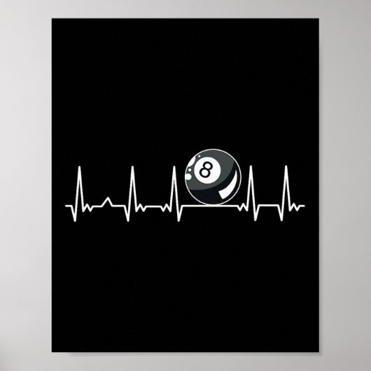 Billiard Heartbeat Snooker Pool Chalk Billiard Pla Poster (Vorne)