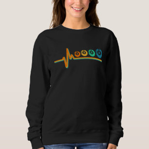 Billiard Heartbeat Snooker Pool Chalk Billiard Pla Sweatshirt