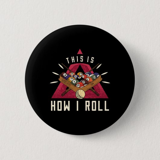 Billiard I Roll Billiards Game Snooker Pool Billia Button (Vorderseite)