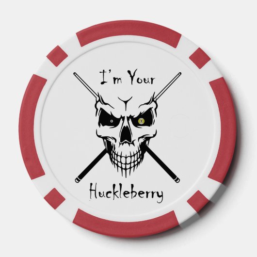Billiard "Ich bin dein Huckelberry" Pokerchip Pokerchips (Rückseite)