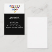 Billiard-Lehrer Einfache Visitenkarten Design Visitenkarte (Vorne/Hinten)