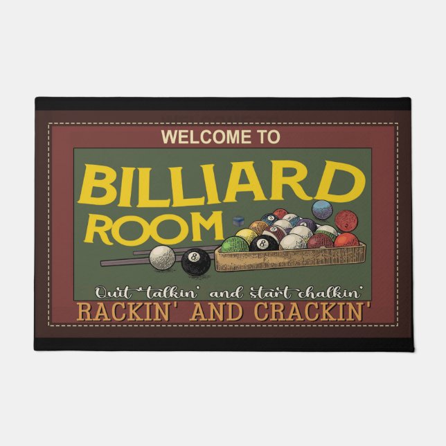 Billiard Lover Mat, Billiard Doormat, Billard Play Fußmatte (Vorderseite)