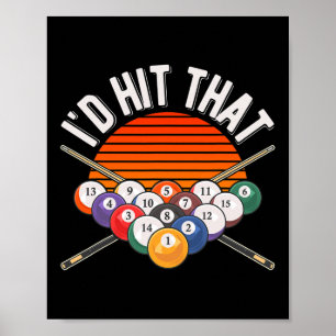 Billiard Lustig Ich Würde Diesen Poolspieler Retro Poster