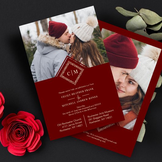 Billiard Luxury Wedding Initials Ornamental Geblüh