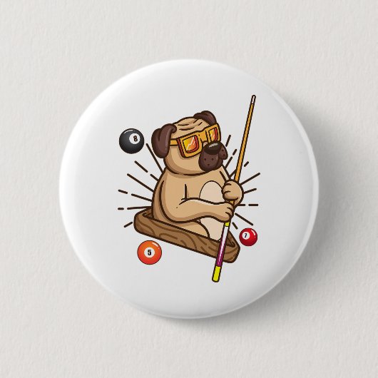Billiard Mops Dog Hustler Pool Girls Snooker Gesch Button (Vorderseite)