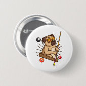 Billiard Mops Dog Hustler Pool Girls Snooker Gesch Button (Vorne & Hinten)