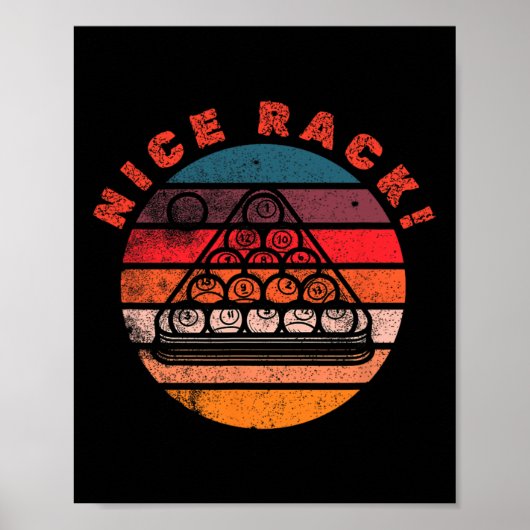 Billiard Nice Rack Players Funny Billiard Vintag Poster (Vorne)
