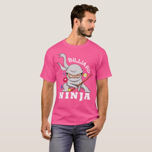 Billiard Ninja Funny Pool Billiards Boy T-Shirt (Vorne ganz)