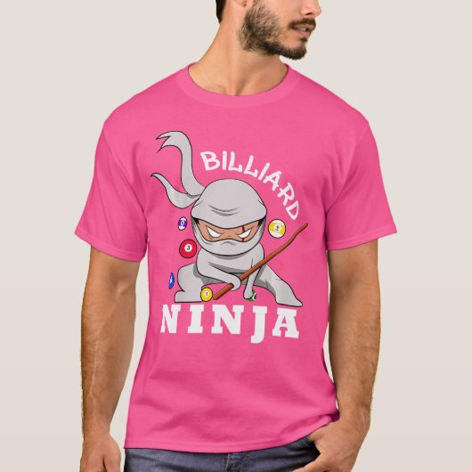 Billiard Ninja Funny Pool Billiards Boy T-Shirt (Vorderseite)