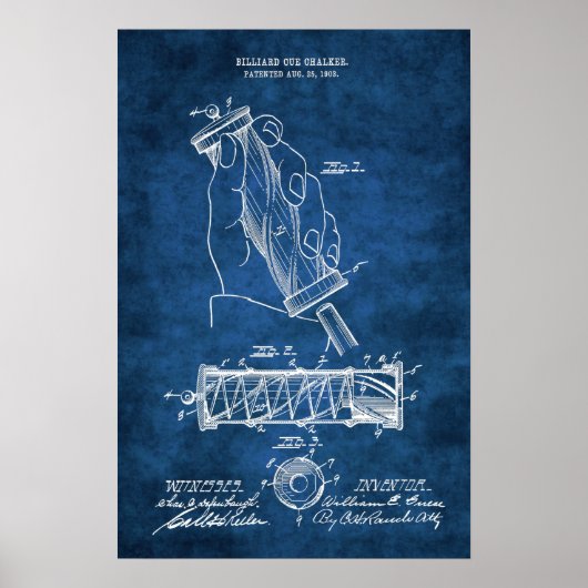 Billiard Patent Art #12 Pool Room Decor Poster (Vorne)