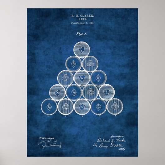Billiard Patent Art #1 Pool Room Decke Poster (Vorne)