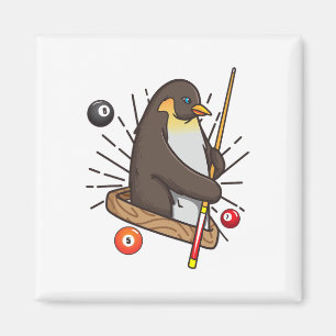Billiard Penguin Hustler Pool Shirts Girls's Snook Magnet