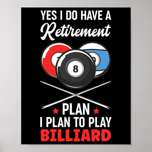 Billiard-Pensionsplan Billiard Snooker Ball Poster (Vorne)