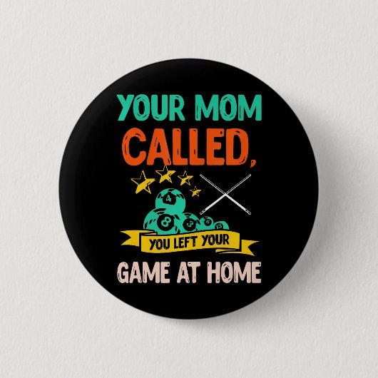 Billiard Player Billard 8-Ball Pool Button (Vorderseite)