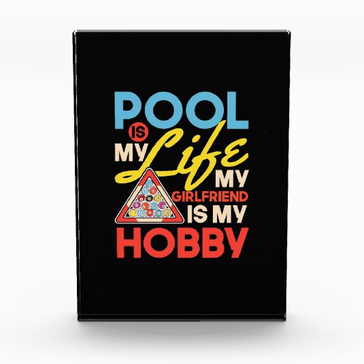 Billiard Player | Billard Pool ist mein Leben Fotoblock (Vorderseite)