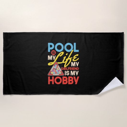 Billiard Player | Billard Pool ist mein Leben Strandtuch (Vorderseite)